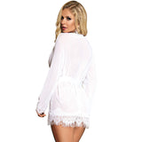 SUBBLIME WHITE LONG SLEEVES AND FRINGED BABYDOLL