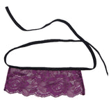SUBBLIME CORSET THONG AND BLINDFOLD BLACK AND PURPLE