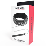 DARKNESS BLACK FURRY COLLAR WITH LEASH