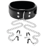 DARKNESS  COLLAR WITH NIPPLE CLAMPS