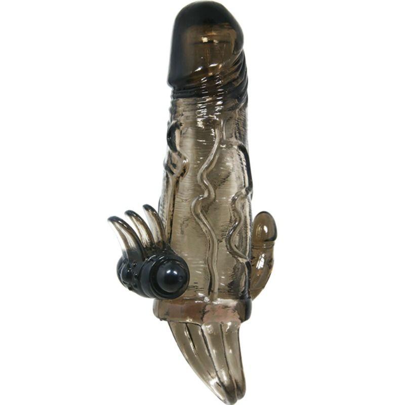 <sale Value="0" /> - BRAVE MAN PENIS COVER WITH CLIT AND ANAL STIMULATION DOUBLE BULLET 16.5 CM